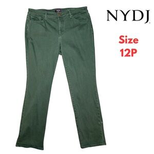 Not Your Daughters Green Jeans 12P Petite Sheri Slim Lift Tuck Technology $100